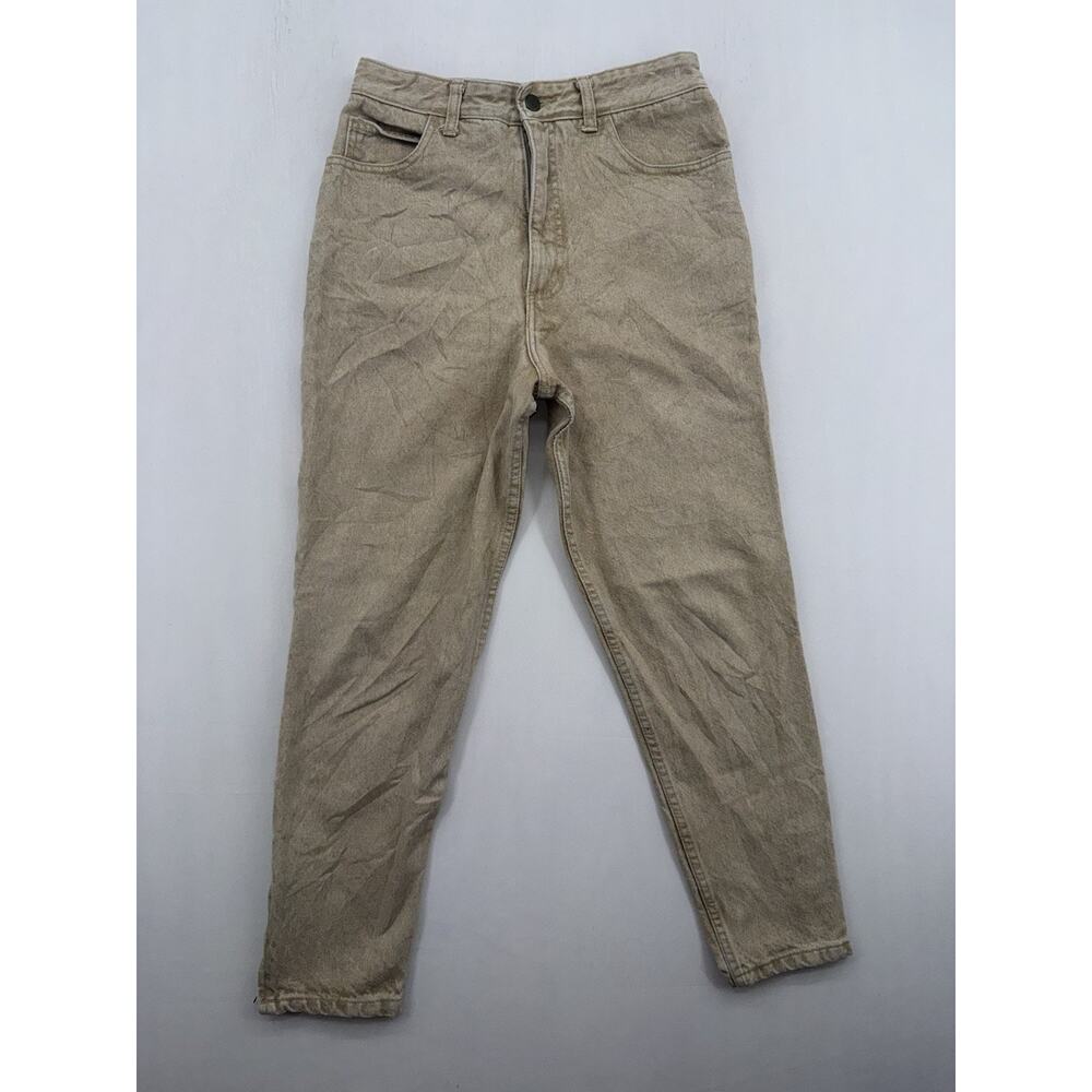 Guess by Georges Marciano Beige Denim Straight Jeans Women's Vintage Logo Button